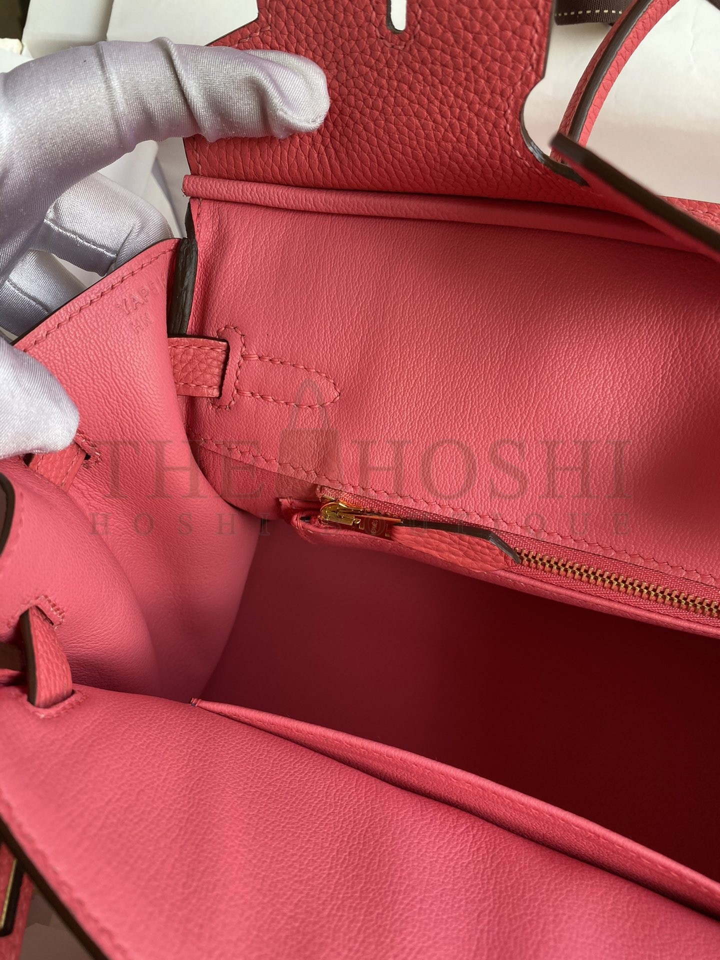H**me5 Birkin 25 Retourne Handmade Bag In Rose Lipstick Clemence Leather Master Quality