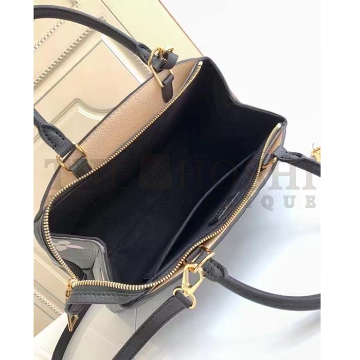 L0vis Vvtt0n LV Women Petit Palais Handbag Noir Beige Embossed Grained Cowhide Master Quality