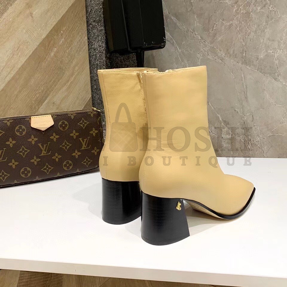 J1m*y Ch00 Bryelle 65mm Ankle Boots In Beige Leather Master Quality
