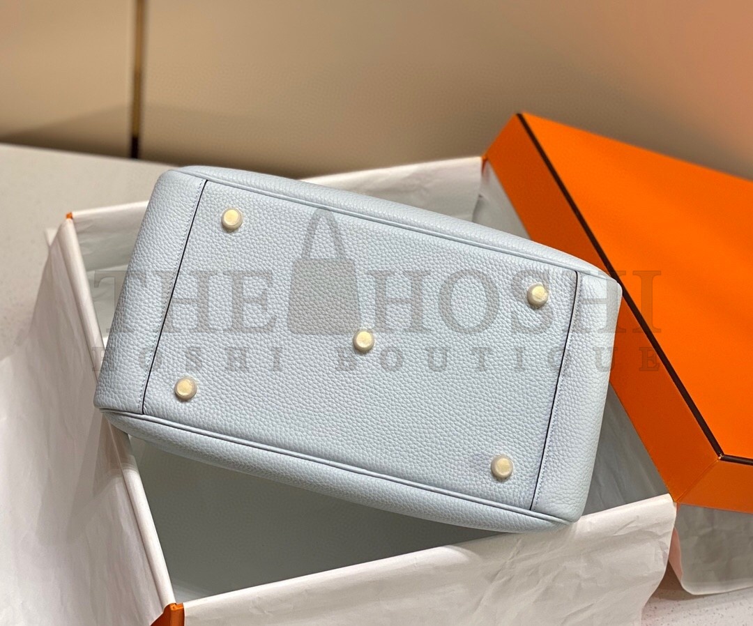 H**me5 Lindy 26cm Bag In Blue Brume Clemence Leather GHW Master Quality