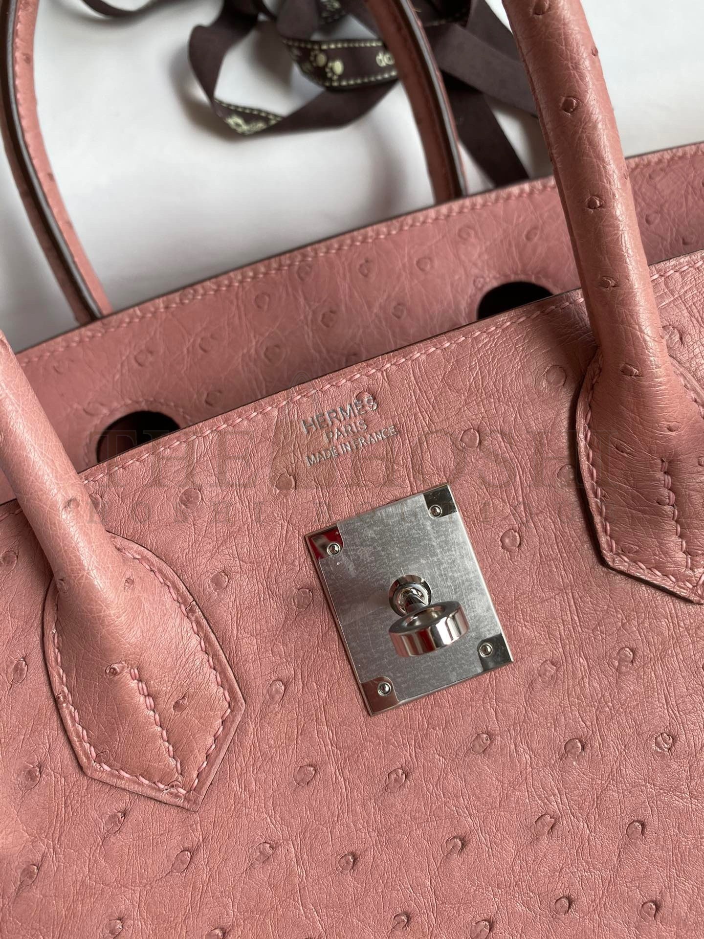 H**me5 Birkin 30 Retourne Handmade Bag In Terre Cuite Ostrich Leather Master Quality