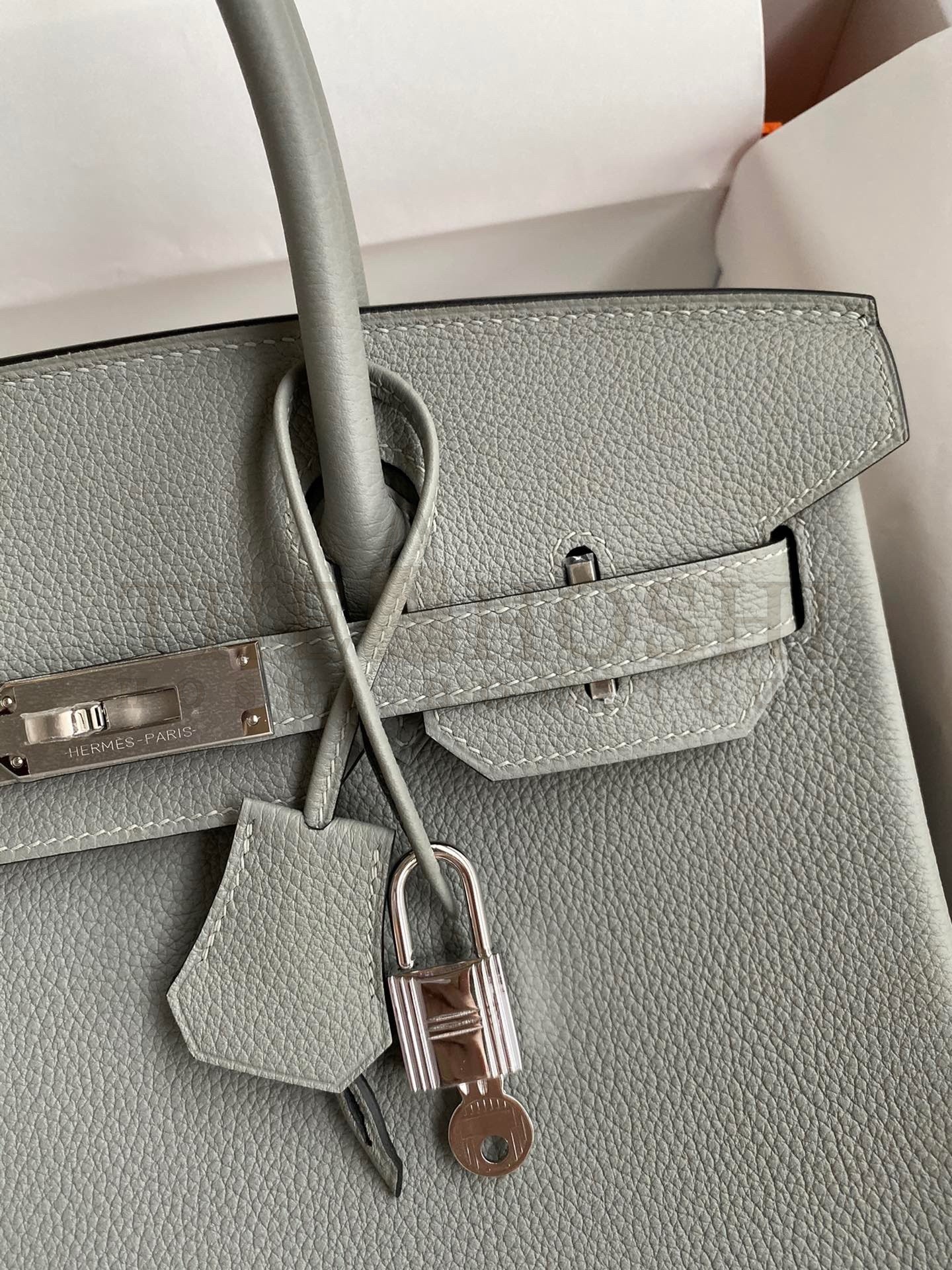 H**me5 Birkin 30 Retourne Handmade Bag In Girls Mouette Clemence Leather Master Quality
