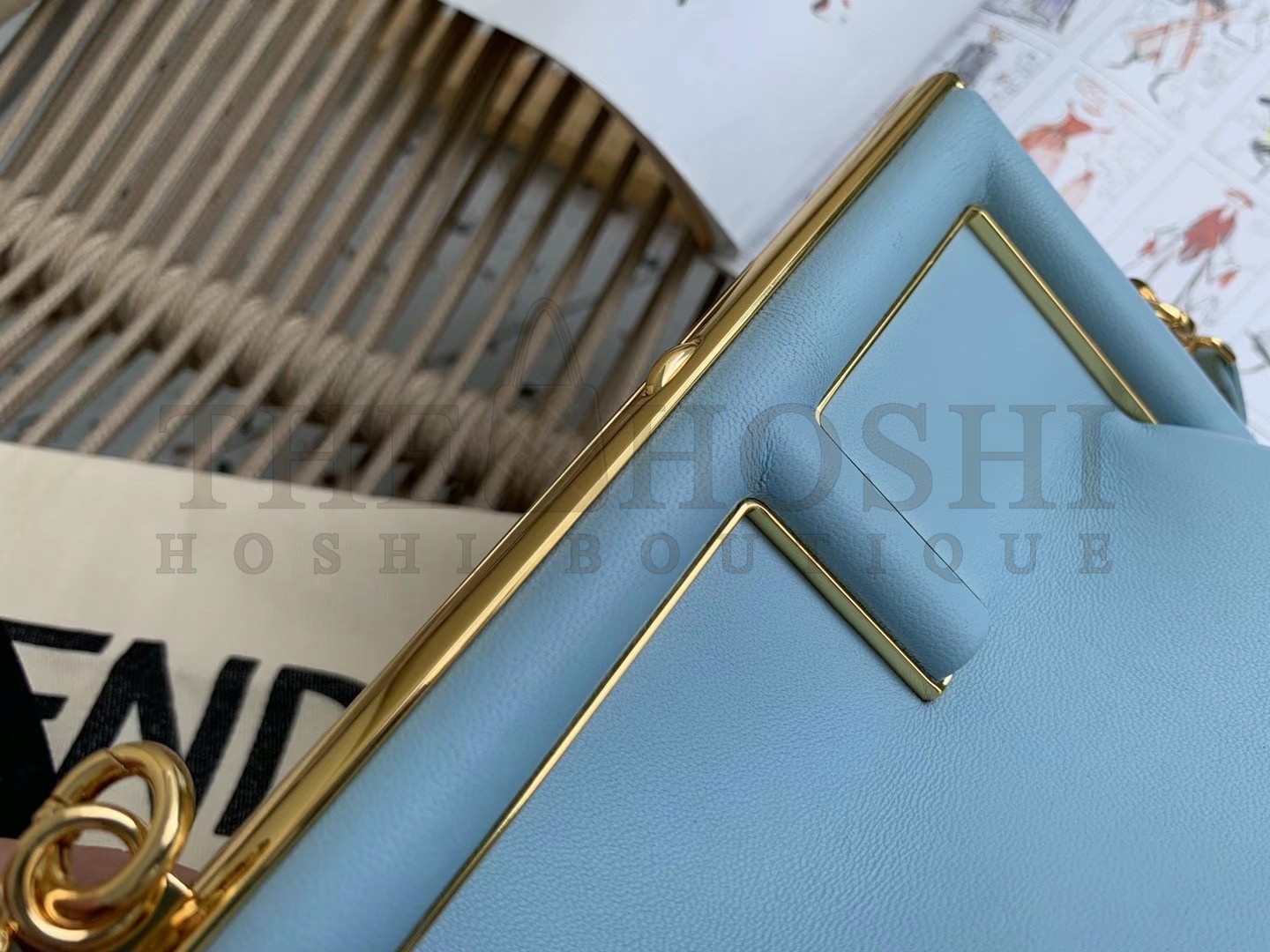 F**di First Small Bag In Light Blue Nappa Leather Master Quality