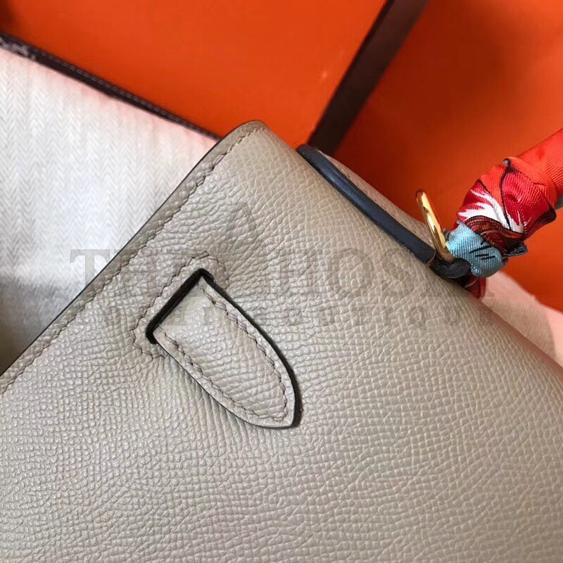 H**me5 Tourterelle Epsom Kelly 28cm Handmade Bag Master Quality