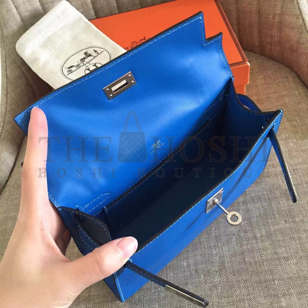 H**me5 Blue Kelly Pochette Swift Handmade Bag Master Quality