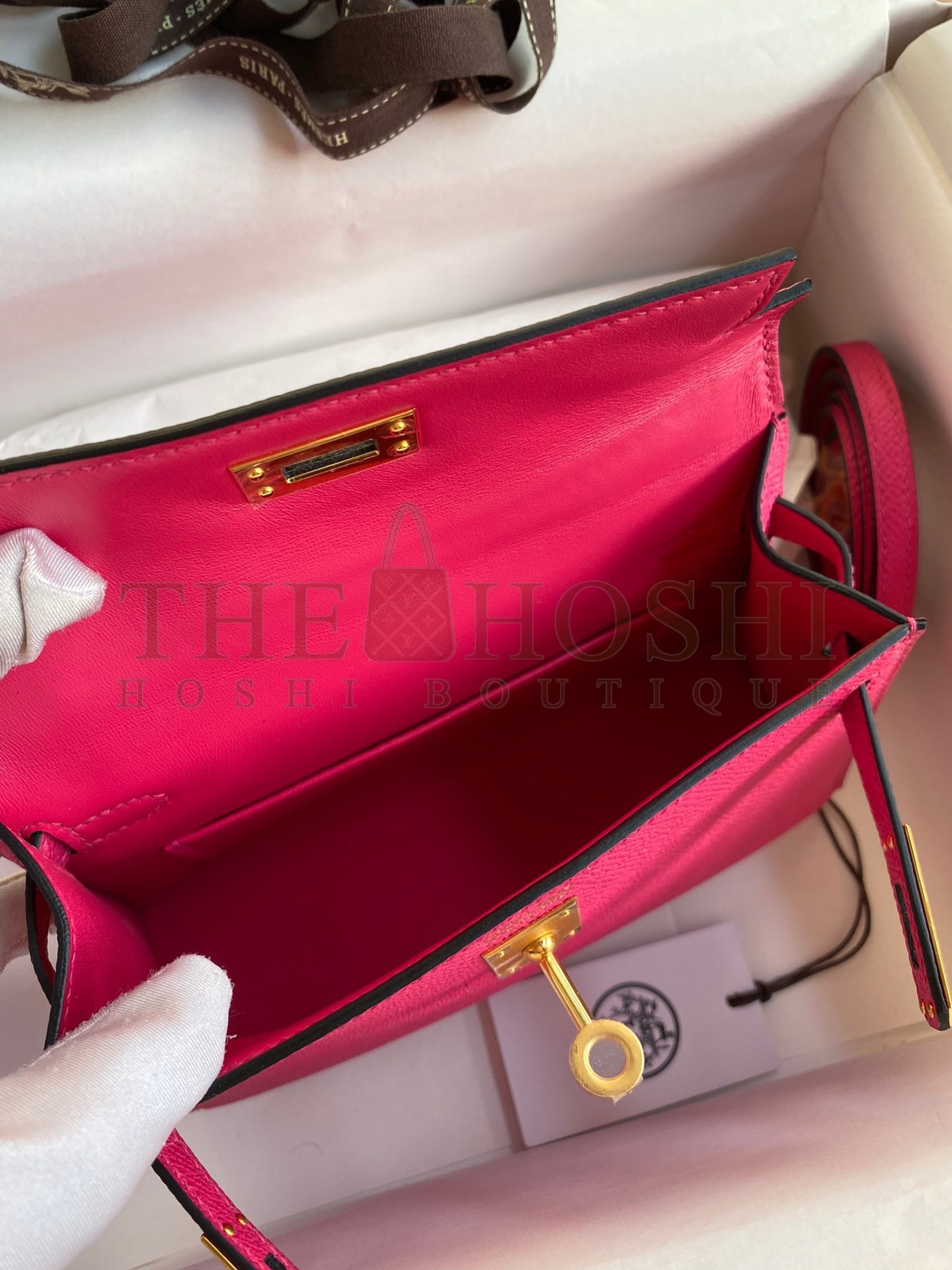 H**me5 Kelly Mini II Sellier Handmade Bag In Rose Red Epsom Calfskin Master Quality