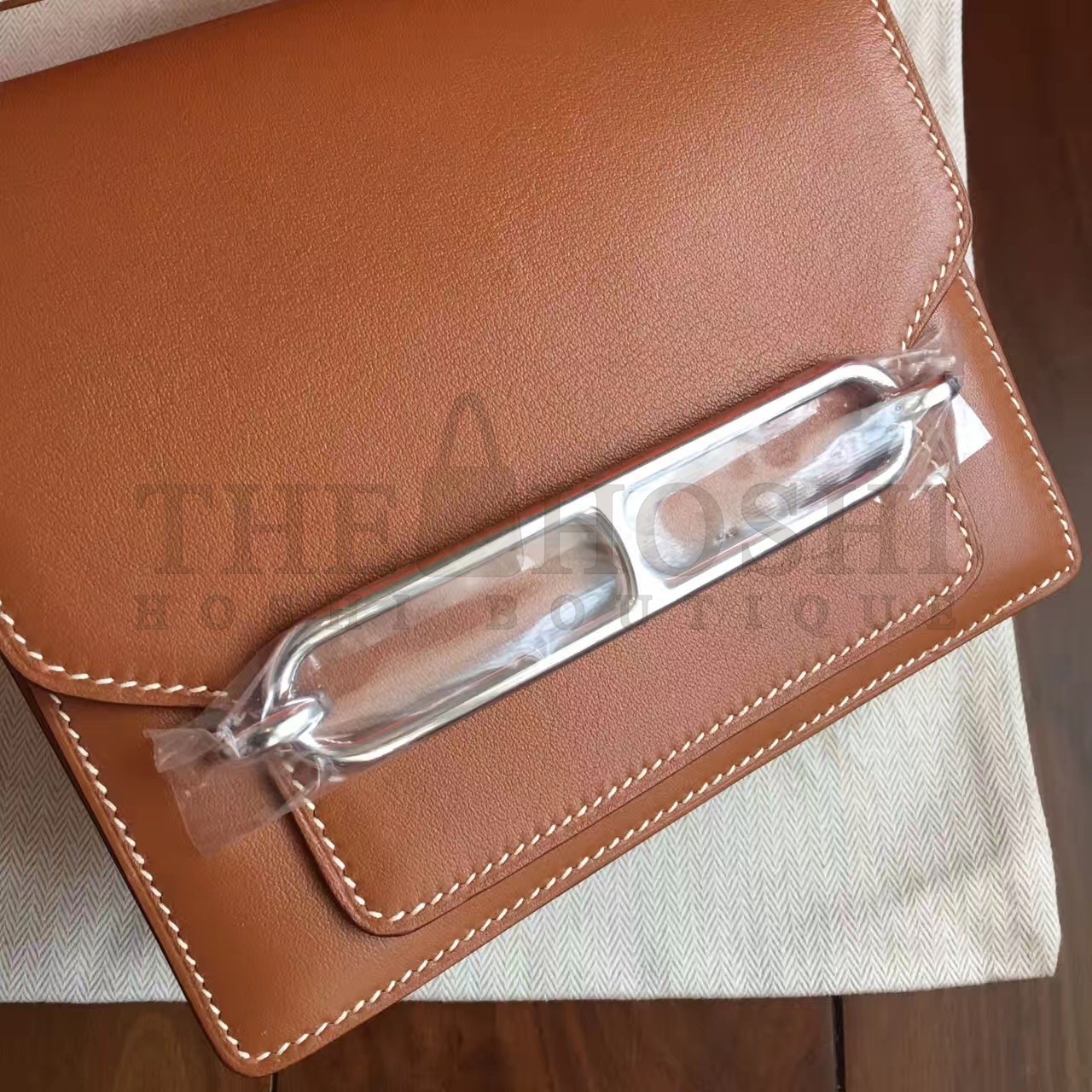 H**me5 Mini Sac Roulis Bag In Caramel Swift Leather Master Quality
