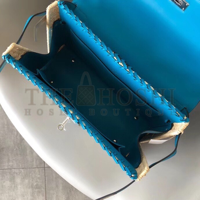 H**me5 Blue Picnic Kelly 35cm Wicker Bag Master Quality