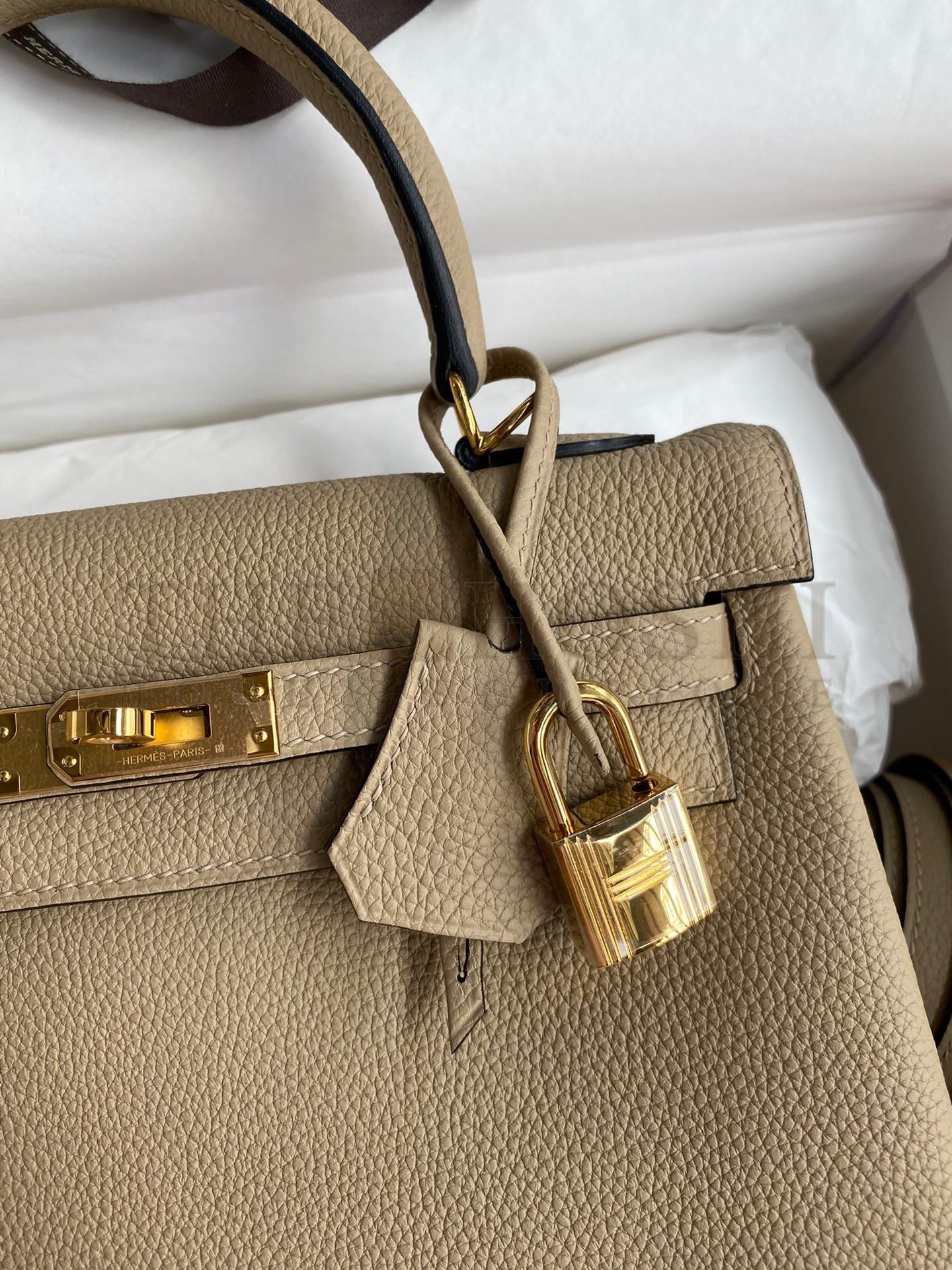 H**me5 Kelly Retourne 25 Handmade Bag In Trench Clemence Leather Master Quality