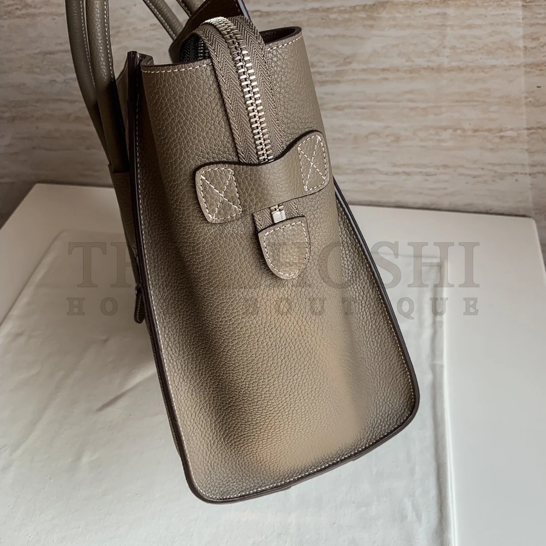 Ce1i*e Mini Luggage Tote Bag In Souris Drummed Calfskin Master Quality