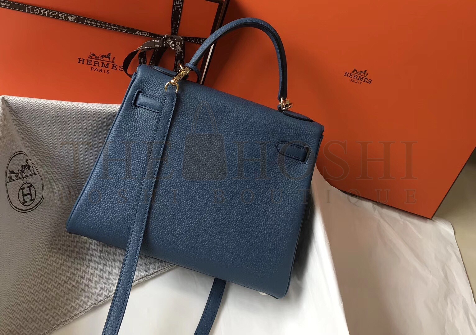 H**me5 Blue Agate Clemence Kelly 28cm Bag Master Quality