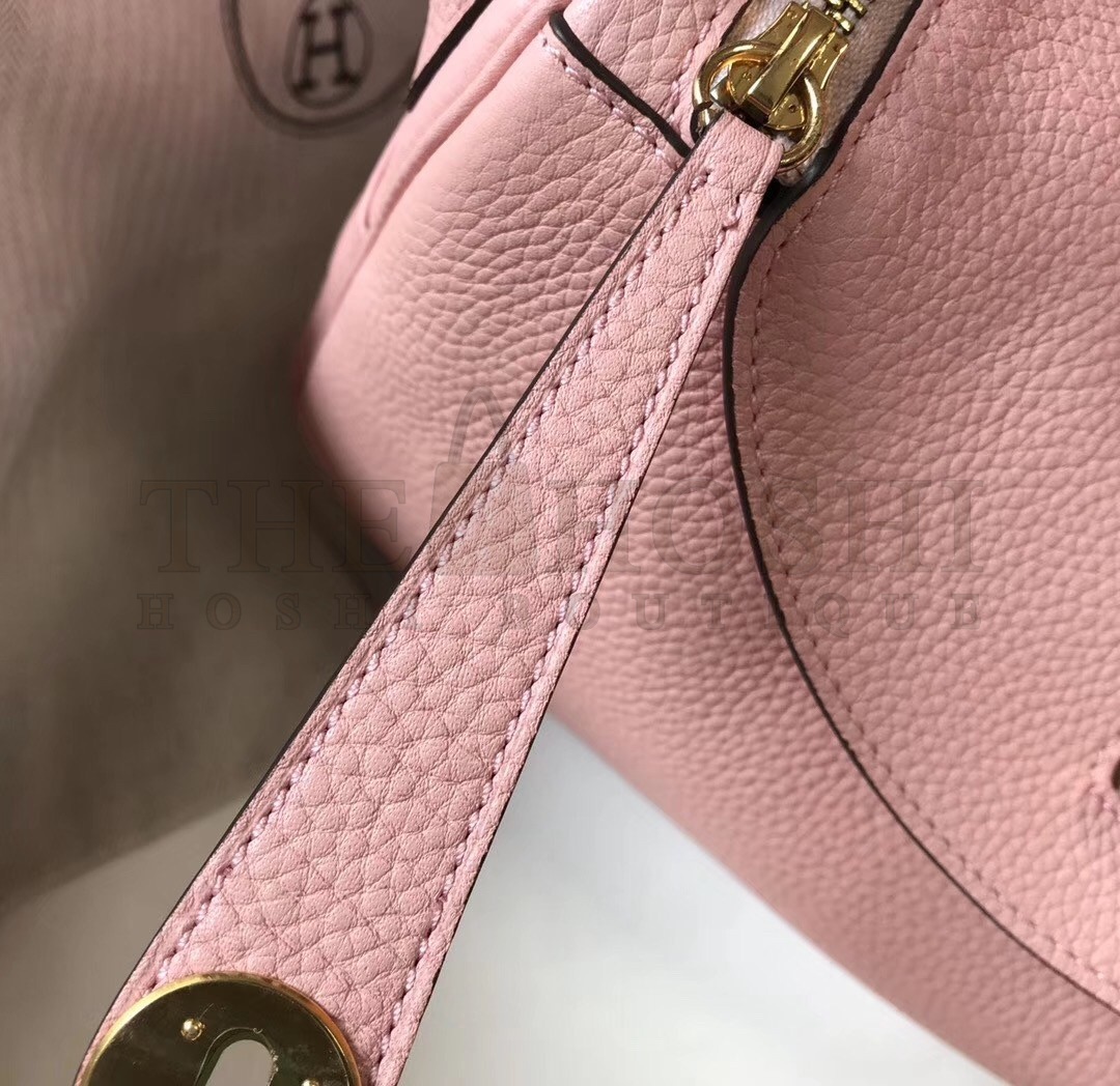 H**me5 Lindy 30cm Bag In Pink Clemence Leather Master Quality