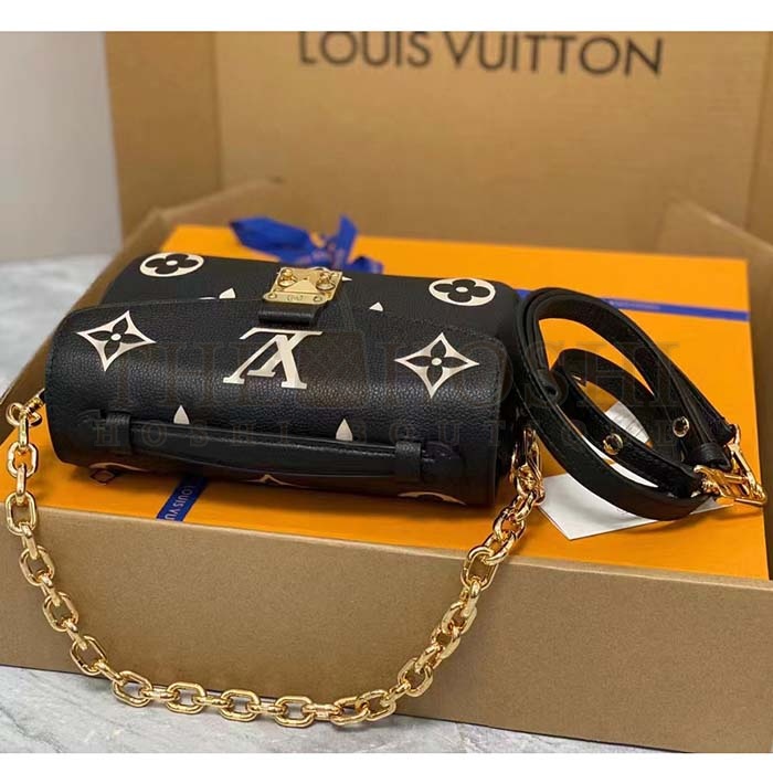 L0vis Vvtt0n LV Women Pochette Metis East West Bag Black Beige Grained Cowhide Leather Master Quality