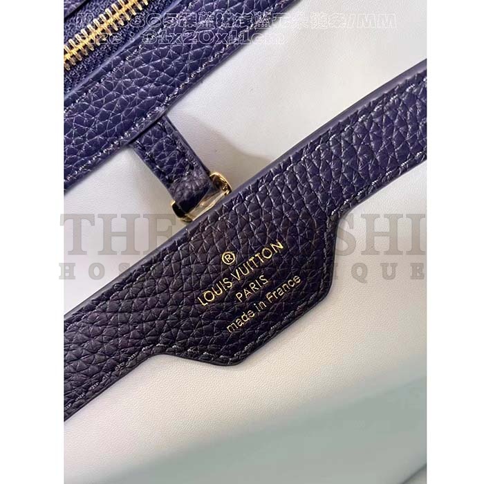 L0vis Vvtt0n LV Women Capucines MM Handbag Navy Blue Taurillon Leather M23199 Master Quality
