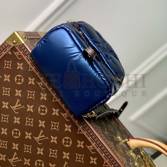 L0vis Vvtt0n LV Unisex Pillow Palm Springs Mini Backpack Navy Blue Recycled Metallic Nylon Master Quality