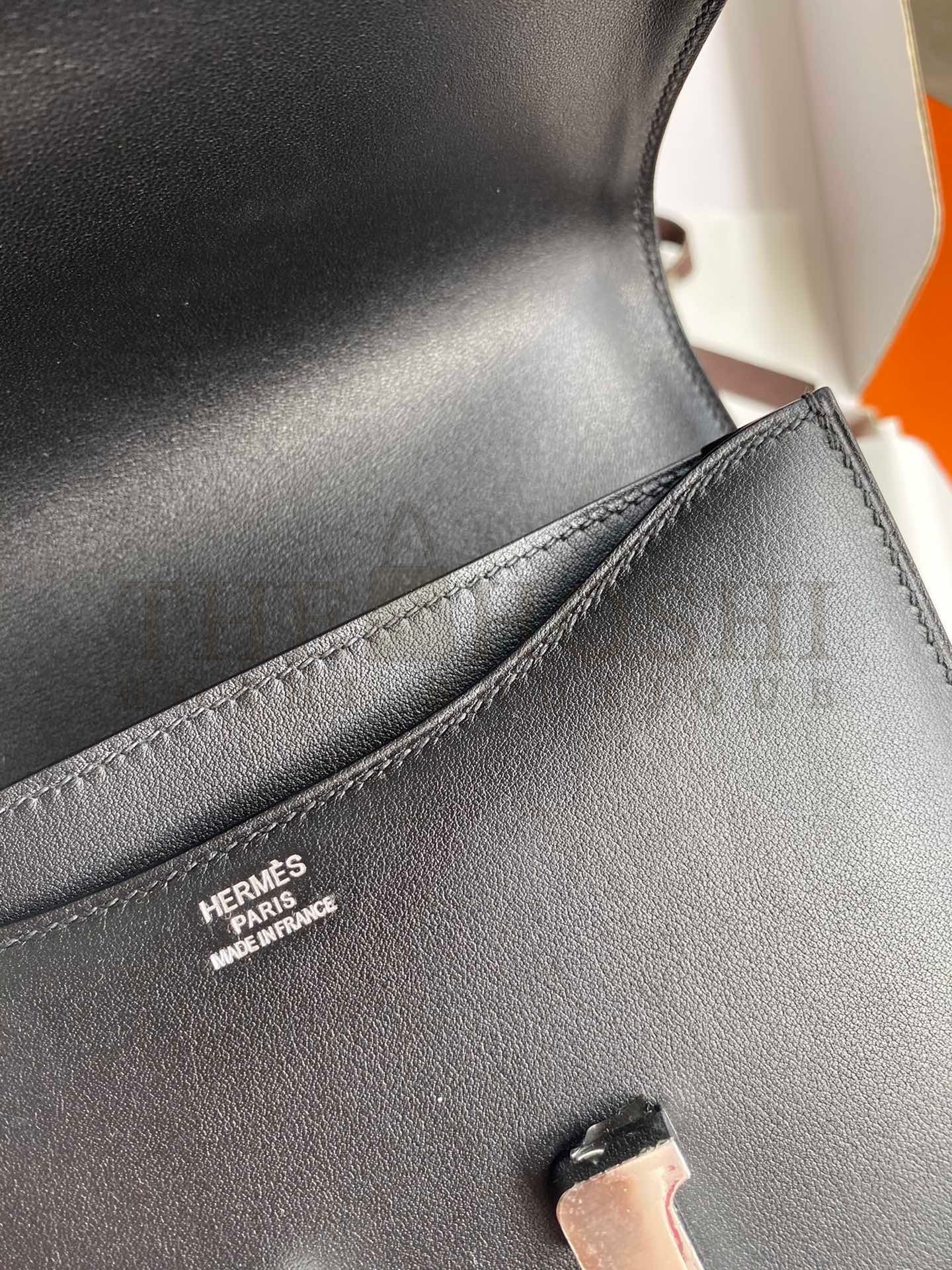 H**me5 Constance 18 Handmade Bag In Black Swift Calfskin Master Quality