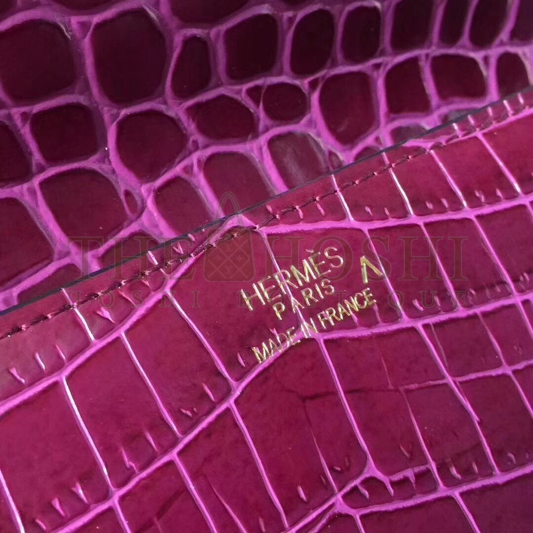 H**me5 Medor Clutch Bag In Fuchsia Crocodile Leather Master Quality