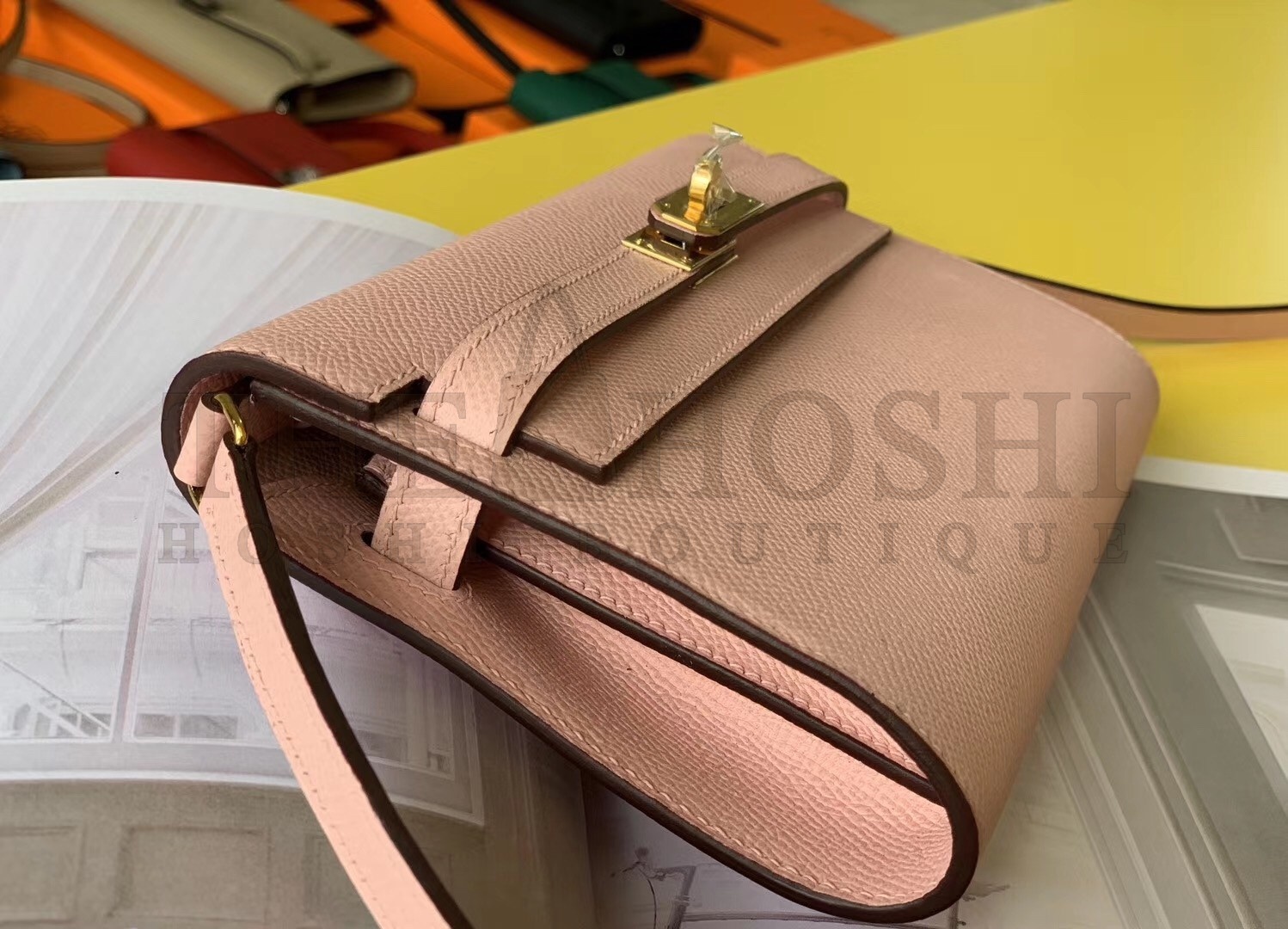 H**me5 Kelly Classique To Go Wallet In Pink Epsom Calfskin Master Quality