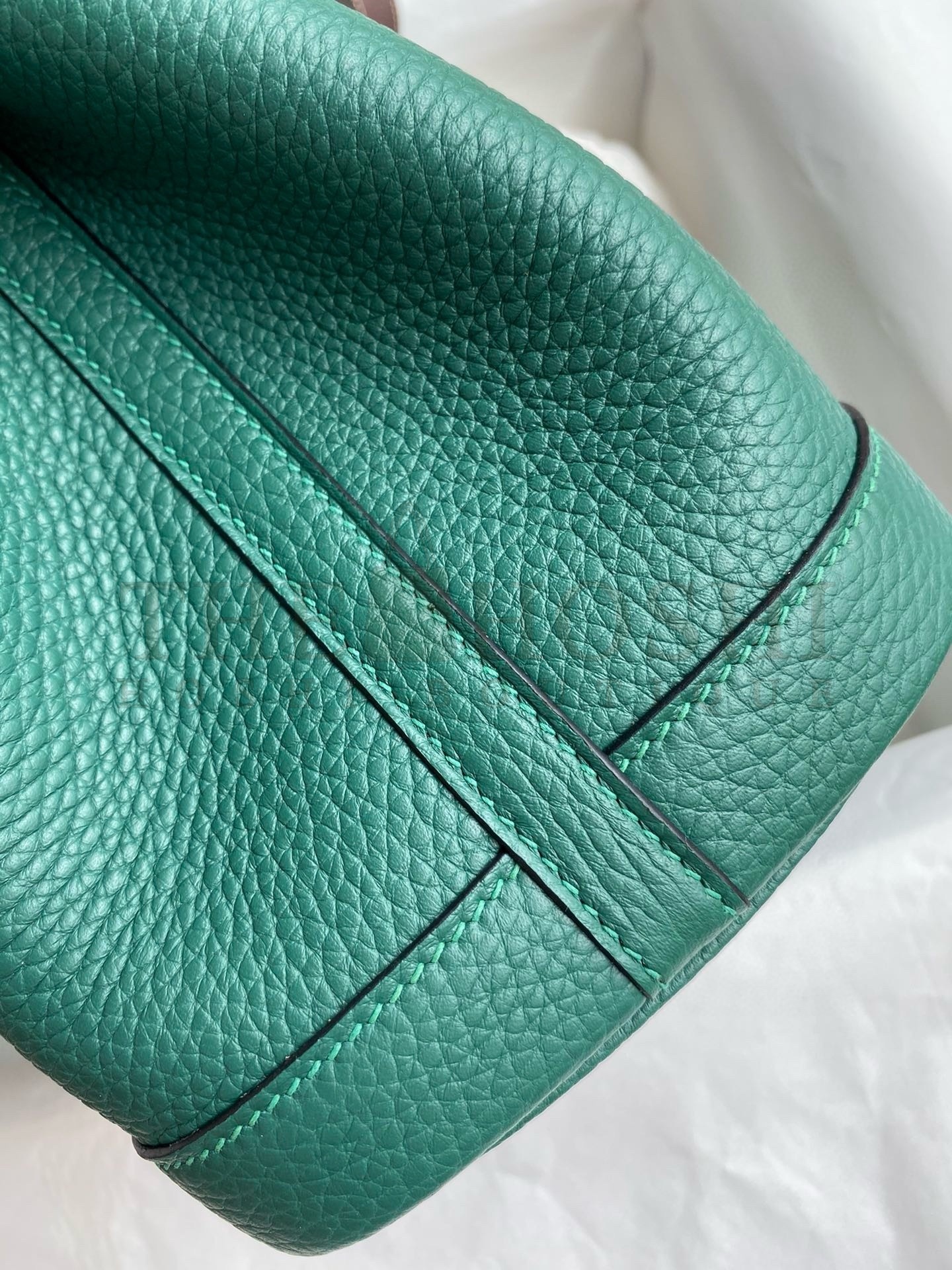 H**me5 Garden Party 30 Handmade Bag in Malachite Clemence Leather Master Quality