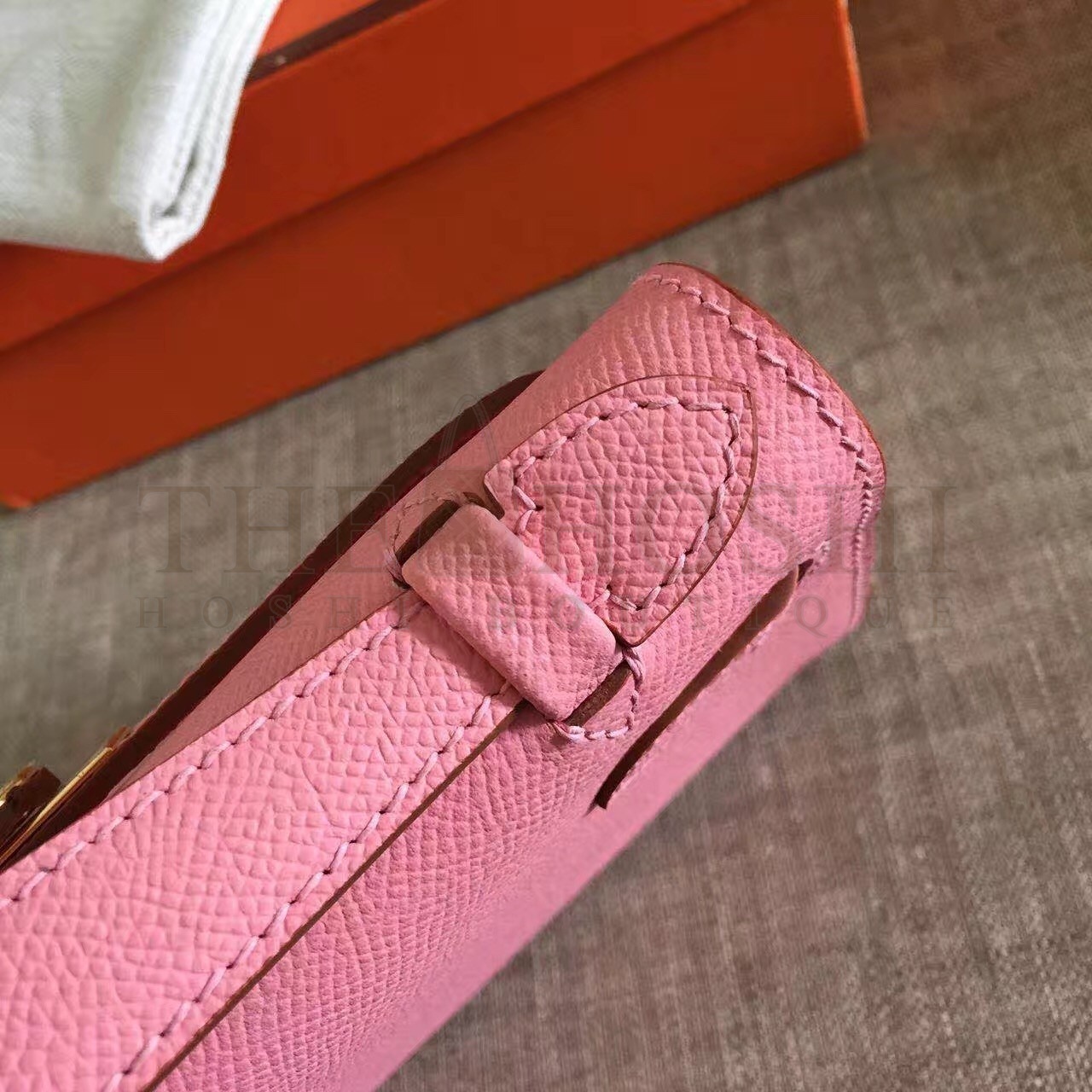 H**me5 Pink Kelly Pochette Epsom Handmade Bag Master Quality