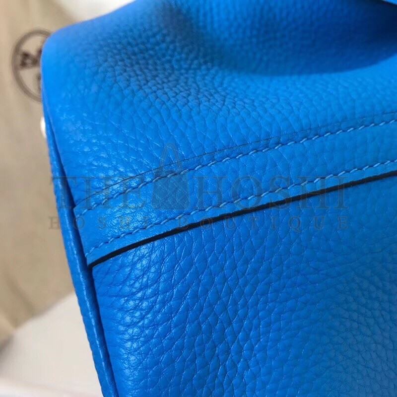 H**me5 Blue Hydra Picotin Lock MM 22cm Handmade Bag Master Quality