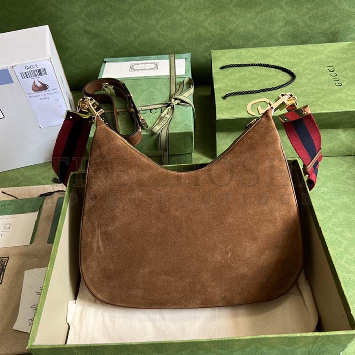 Gvc*1 Women Attache Large Shoulder Bag Dark Brown Suede Master Quality
