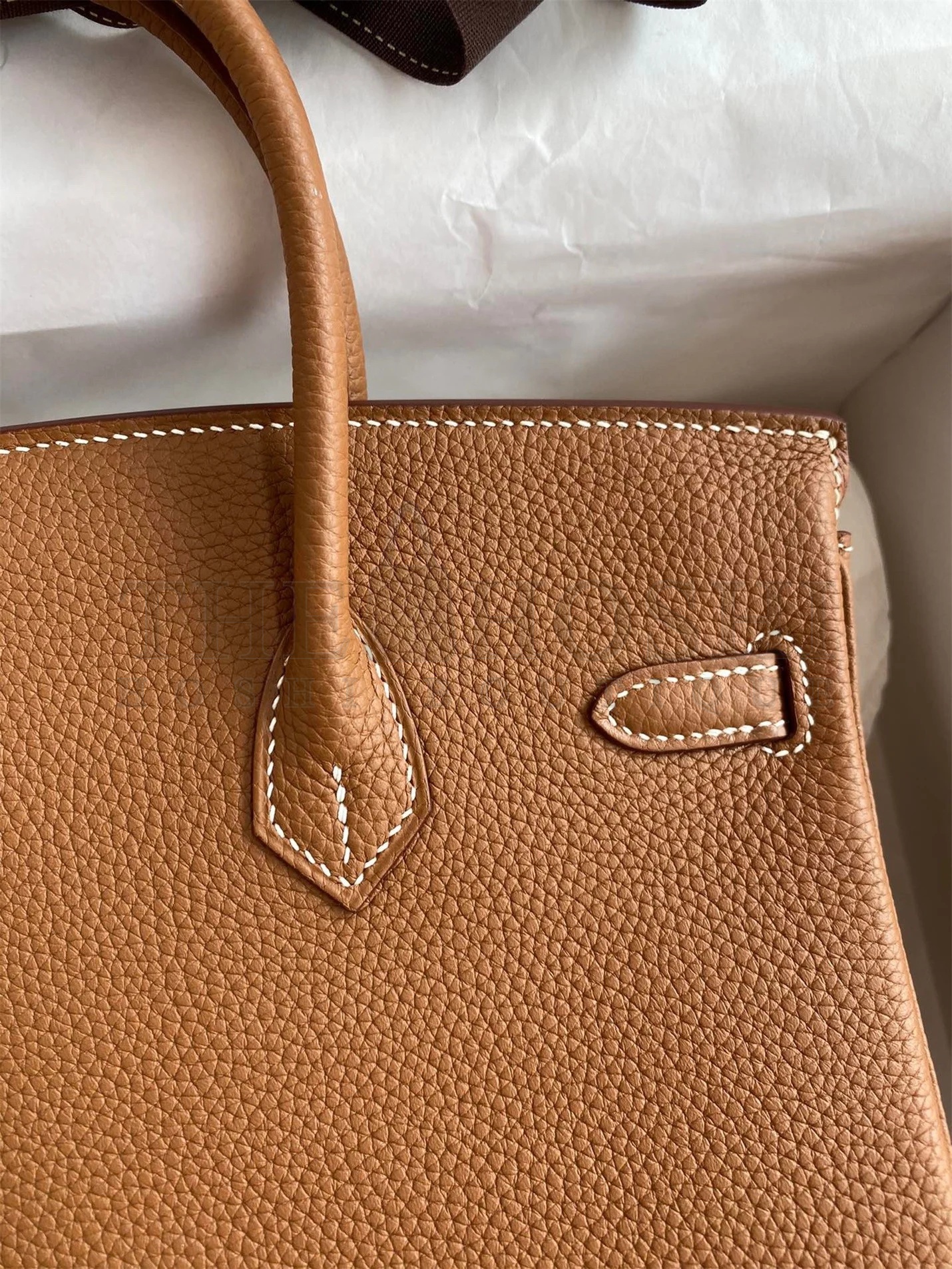 H**me5 Birkin 25 Retourne Handmade Bag In Gold Clemence Leather Master Quality
