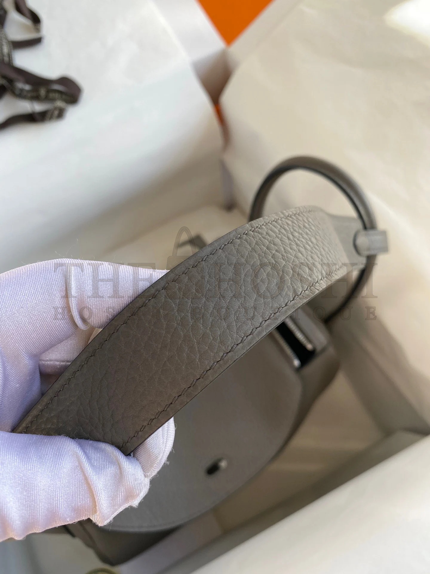 H**me5 Lindy 26 Handmade Bag In Etain Clemence Leather Master Quality