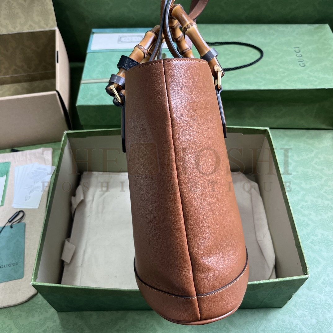 Gvc*1 Women Gvc*1 Diana Medium Tote Bag Double G Cuir Leather Bamboo Handles Master Quality