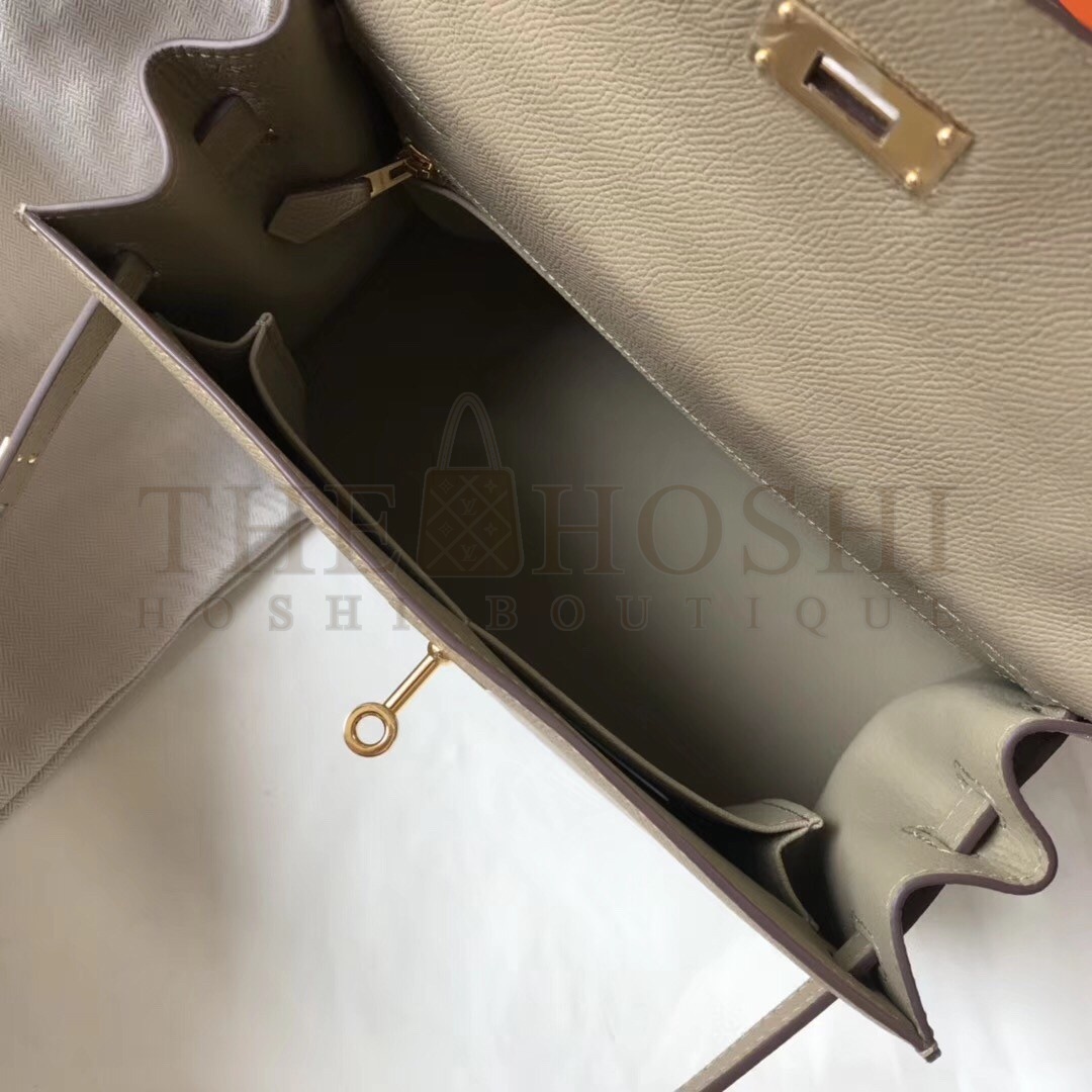 H**me5 Kelly 28cm Sellier Bag In Tourterelle Epsom Leather Master Quality