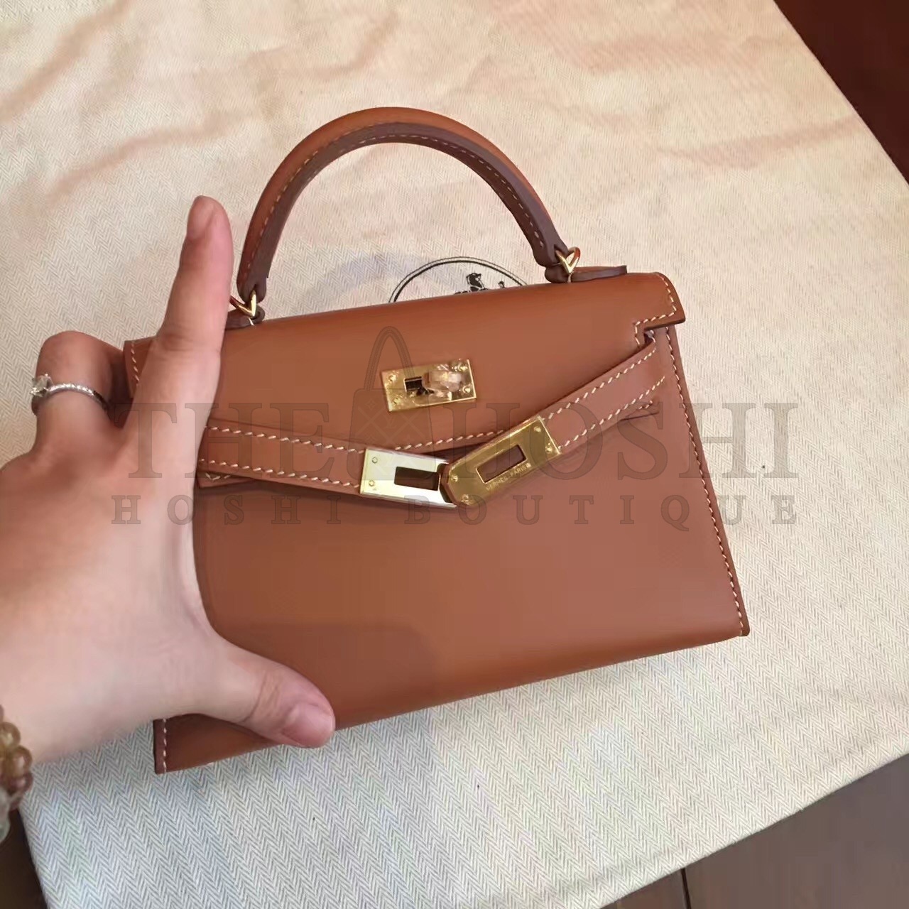 H**me5 Gold Swift Kelly Mini II Handmade Bag Master Quality