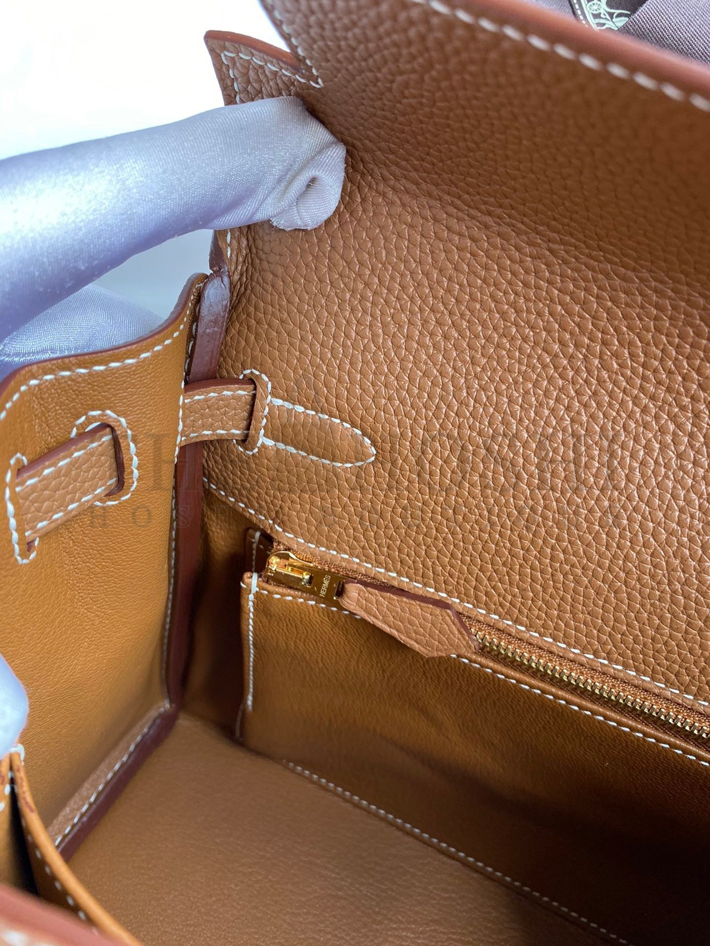 H**me5 Kelly Retourne 25 Handmade Bag In Gold Clemence Leather Master Quality
