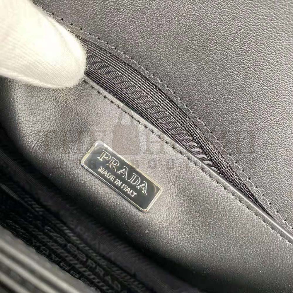Pra*a Women Brushed Leather Shoulder Bag-Black Master Quality