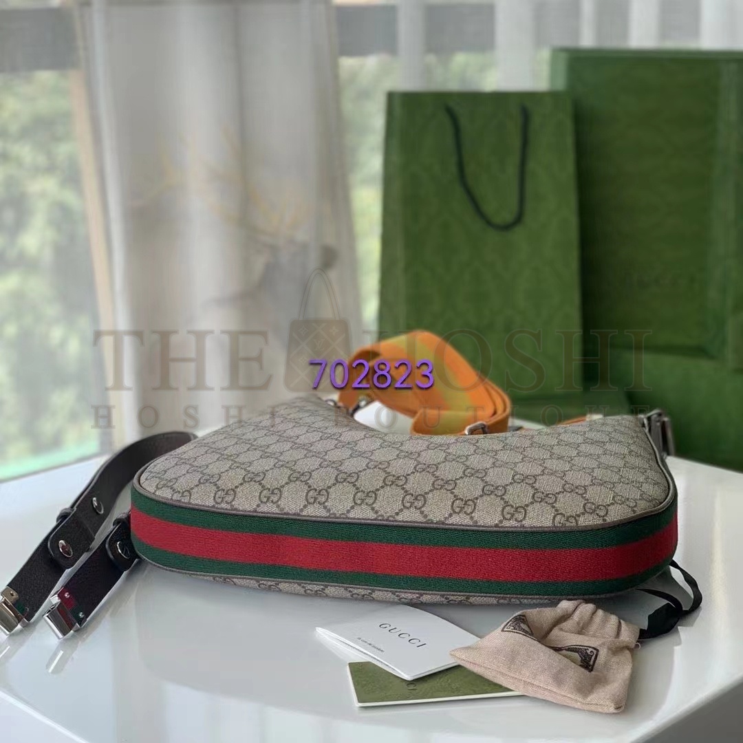 Gvc*1 Women GG Attache Large Shoulder Bag Beige Ebony GG Svp*me Canvas Master Quality
