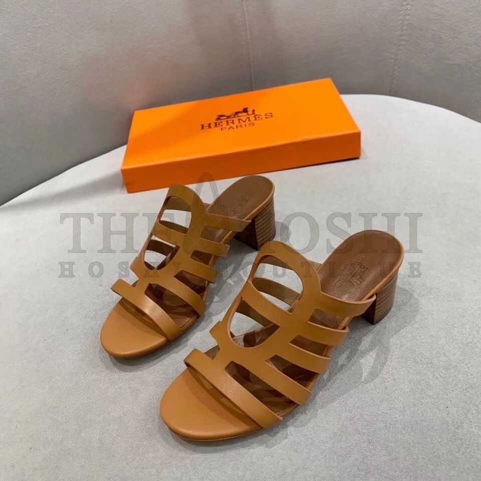 H**me5 Celena Sandals 5MM In Brown Calfskin Master Quality