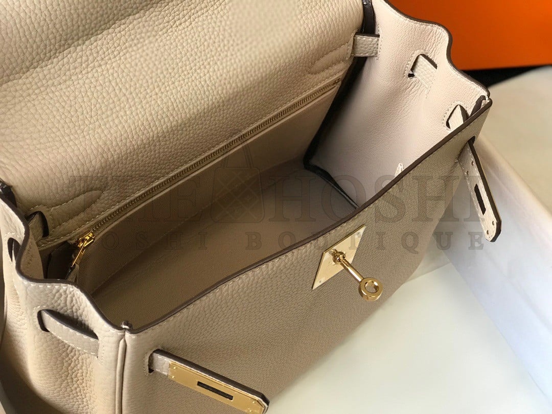 H**me5 Kelly 28cm Retourne Bag in Trench Clemence Leather GHW Master Quality