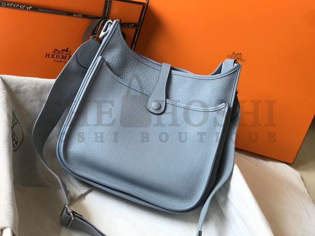 H**me5 Evelyne III 29 Bag In Blue Lin Clemence Leather Master Quality
