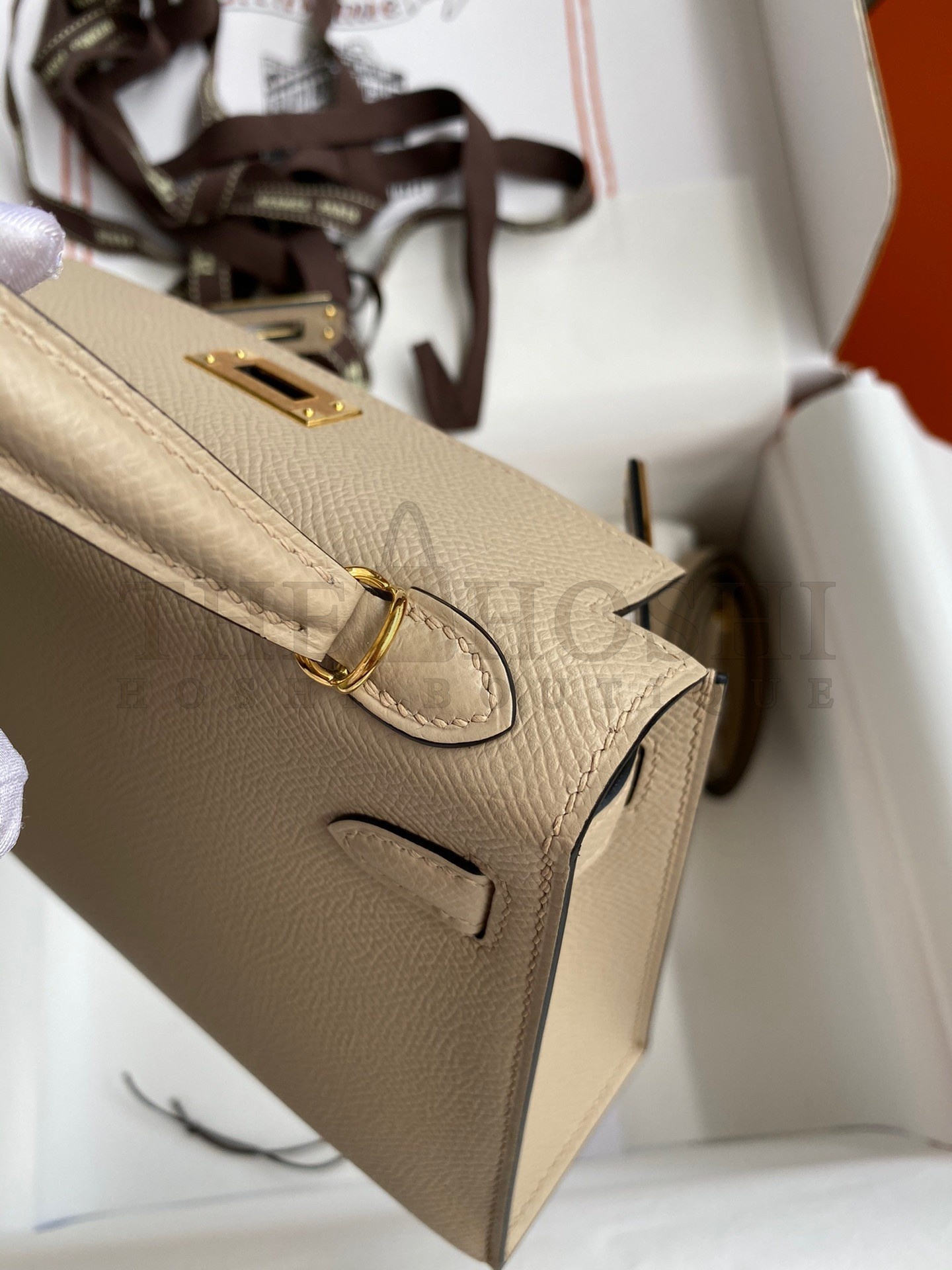 H**me5 Kelly Mini II Sellier Handmade Bag In Trench Epsom Calfskin Master Quality