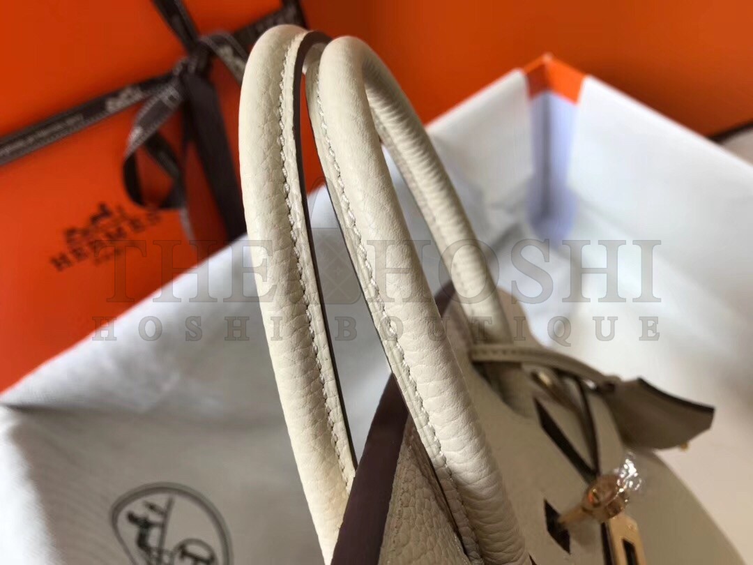 H**me5 Birkin 25 Bag In Beton Clemence Leather with GHW Master Quality