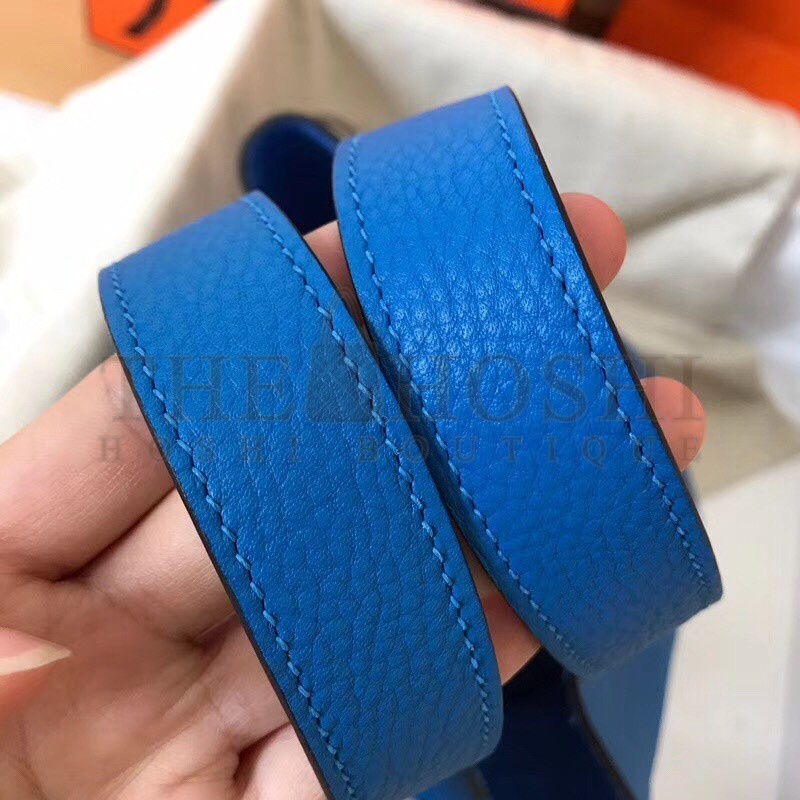 H**me5 Blue Hydra Picotin Lock PM 18cm Handmade Bag Master Quality