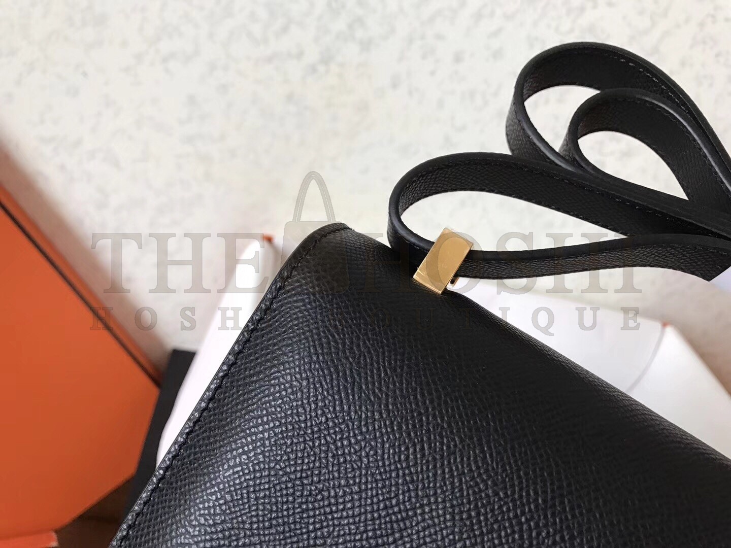 H**me5 Epsom Constance 24cm Black Handmade Bag Master Quality