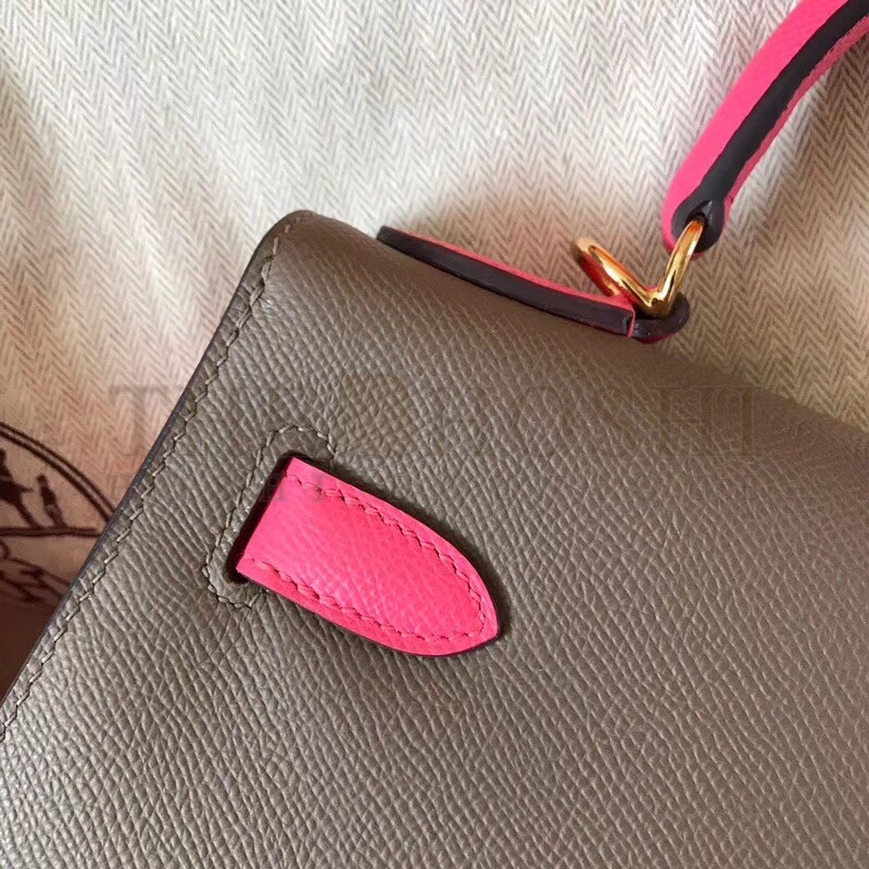 H**me5 Bicolor Epsom Kelly 28cm Taupe Handmade Bag Master Quality