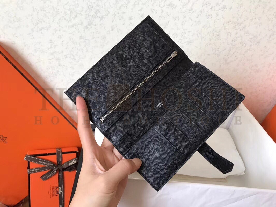H**me5 Black Epsom Bearn Gusset Wallet Master Quality