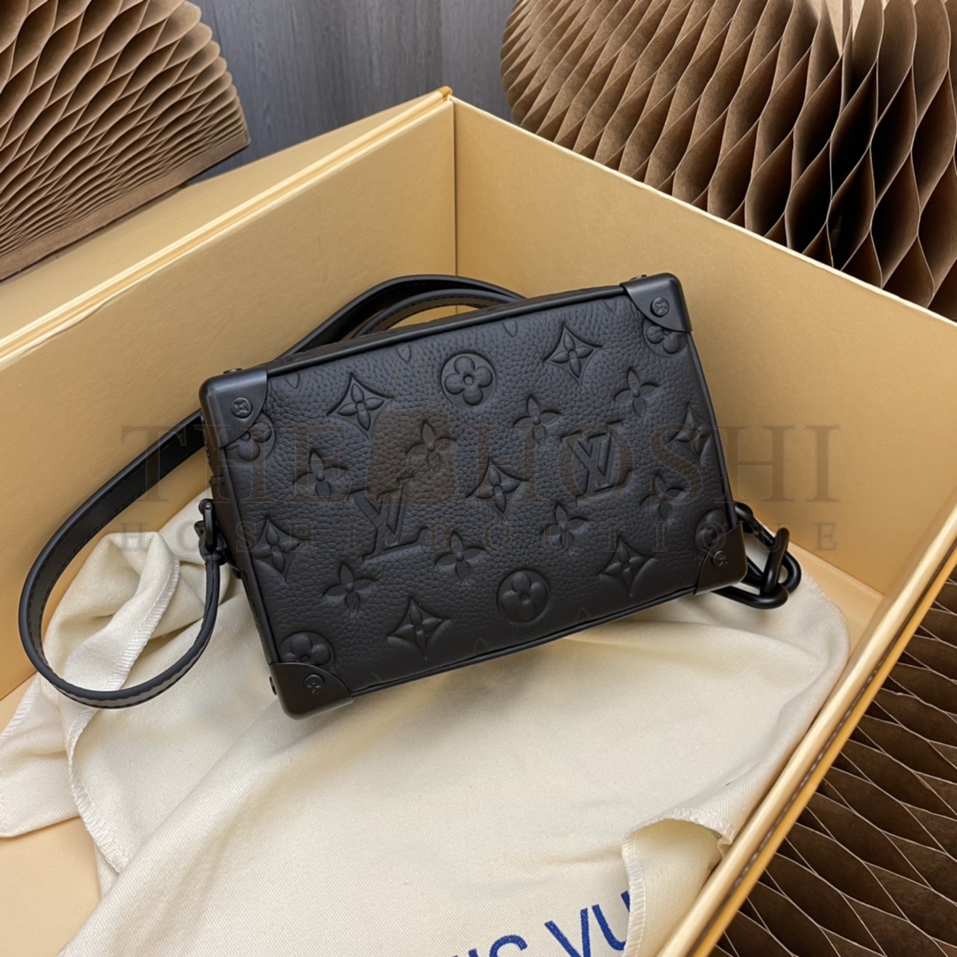 L0vis Vvtt0n LV Men Mini Soft Trunk Bag Black Taurillon Cowhide Leather Master Quality