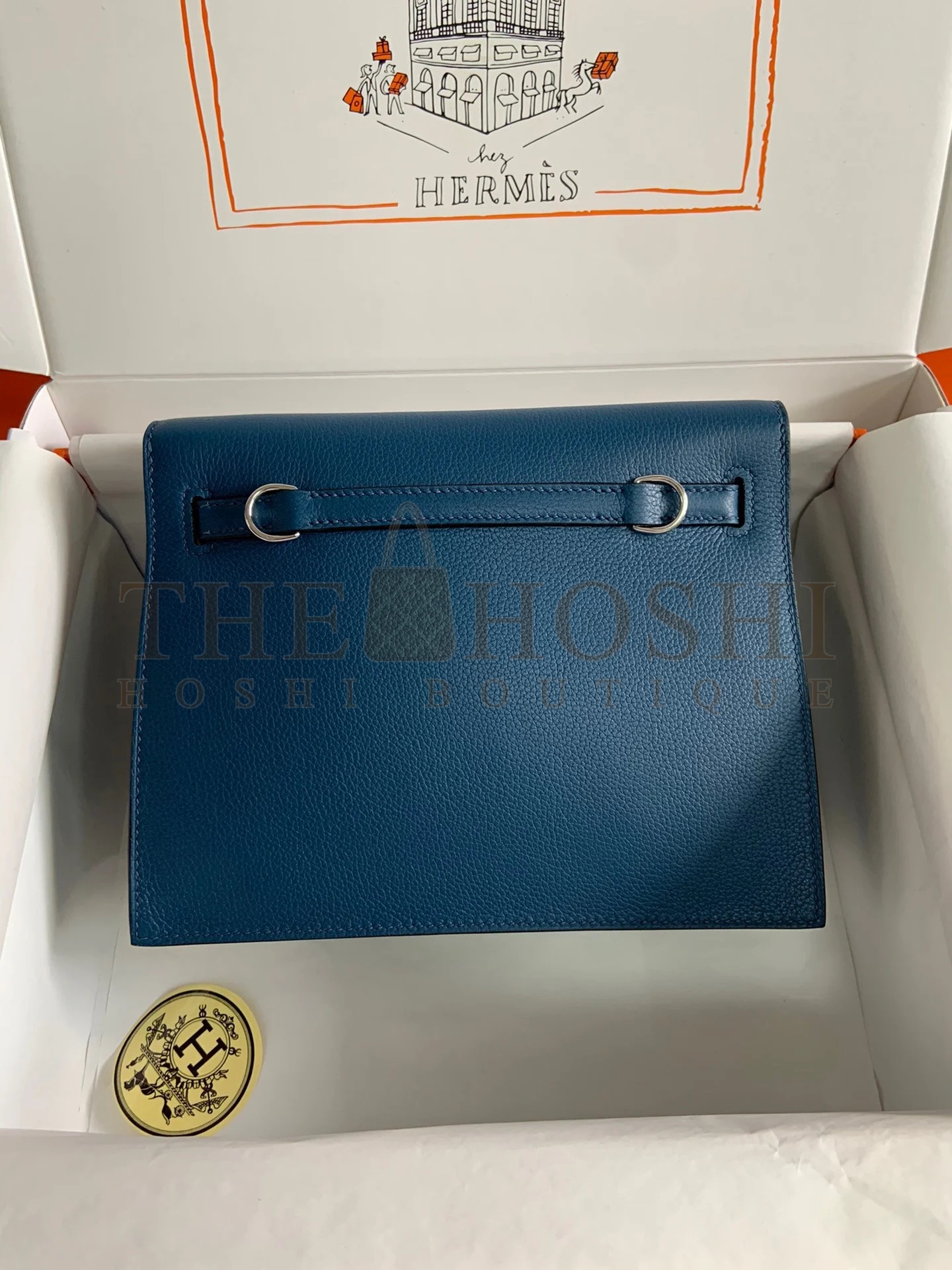 H**me5 Kelly Danse II Handmade Bag In Deep Blue Evercolor Calfskin Master Quality