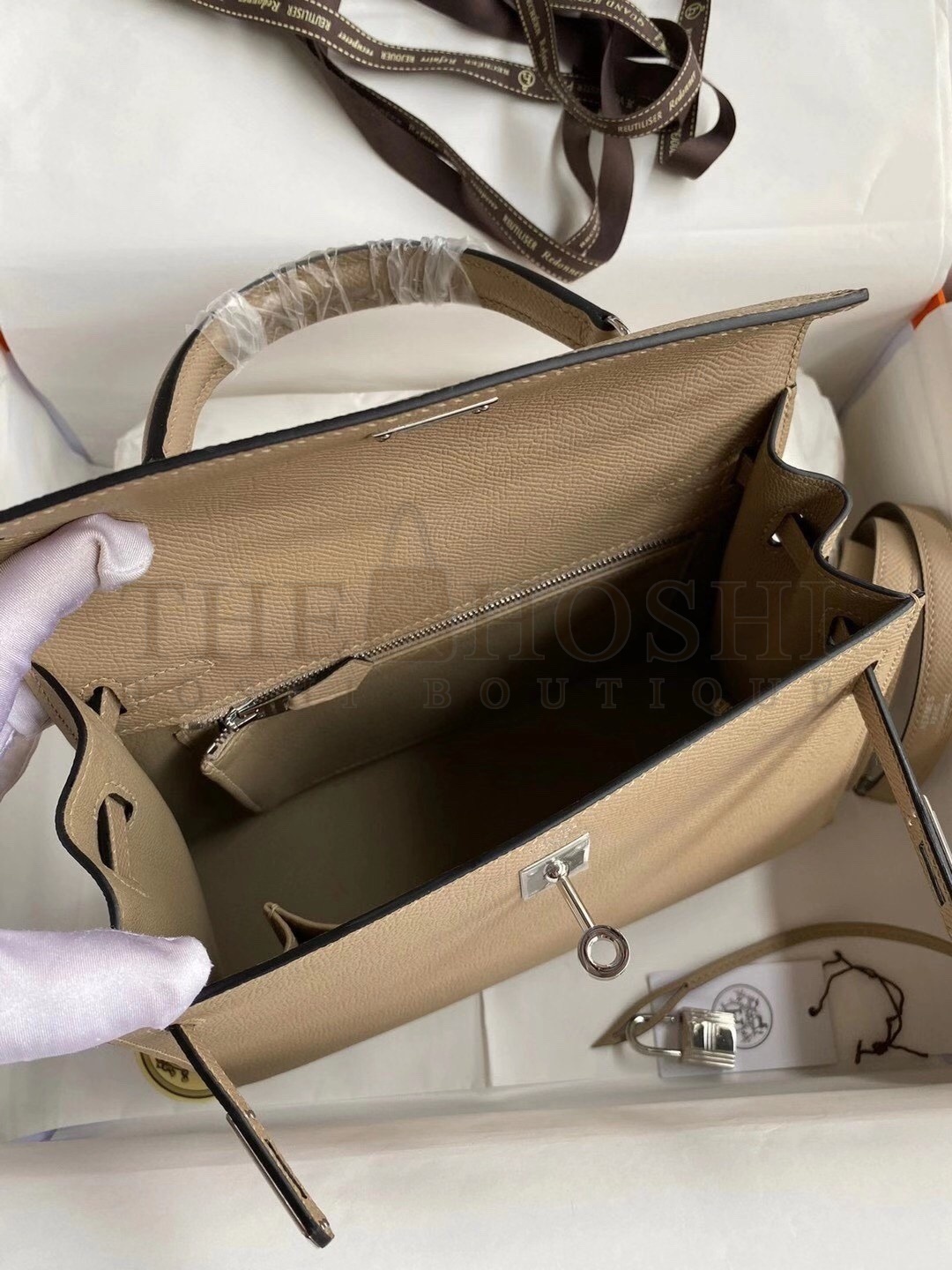 H**me5 Kelly Sellier 25 Handmade Bag In Trench Epsom Calfskin Master Quality