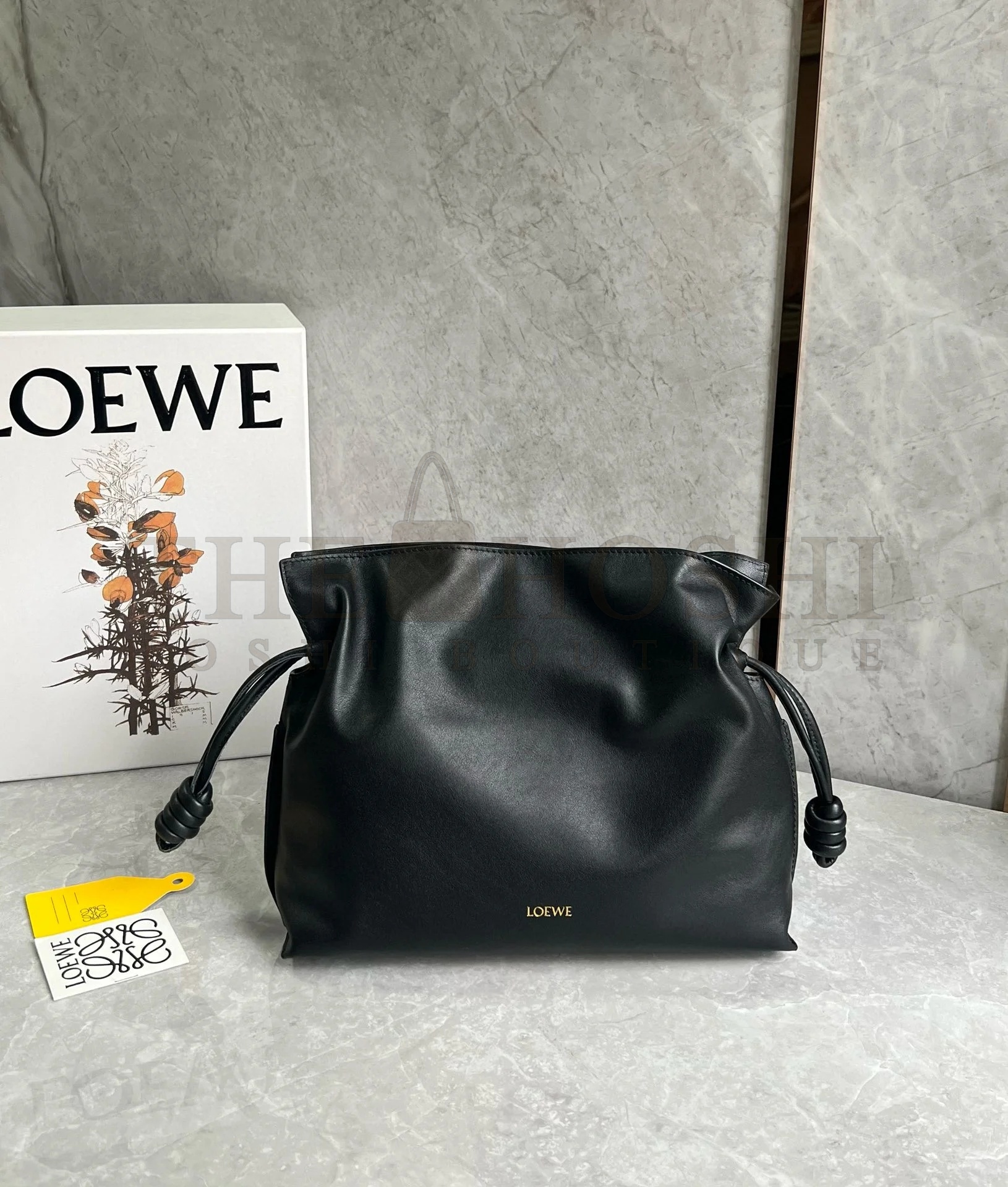 L0ew* Flamenco Clutch Bag in Black Nappa Calfskin Master Quality