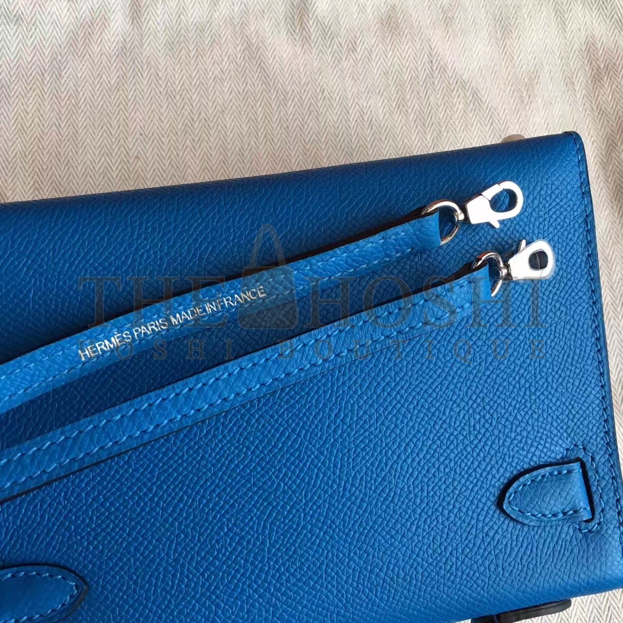 H**me5 Blue Izmir Epsom Kelly Mini II Handmade Bag Master Quality