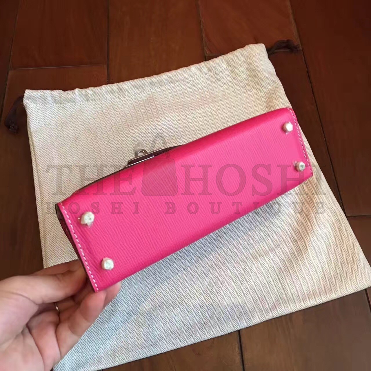 H**me5 Rose Tyrien Epsom Kelly Mini II Handmade Bag Master Quality