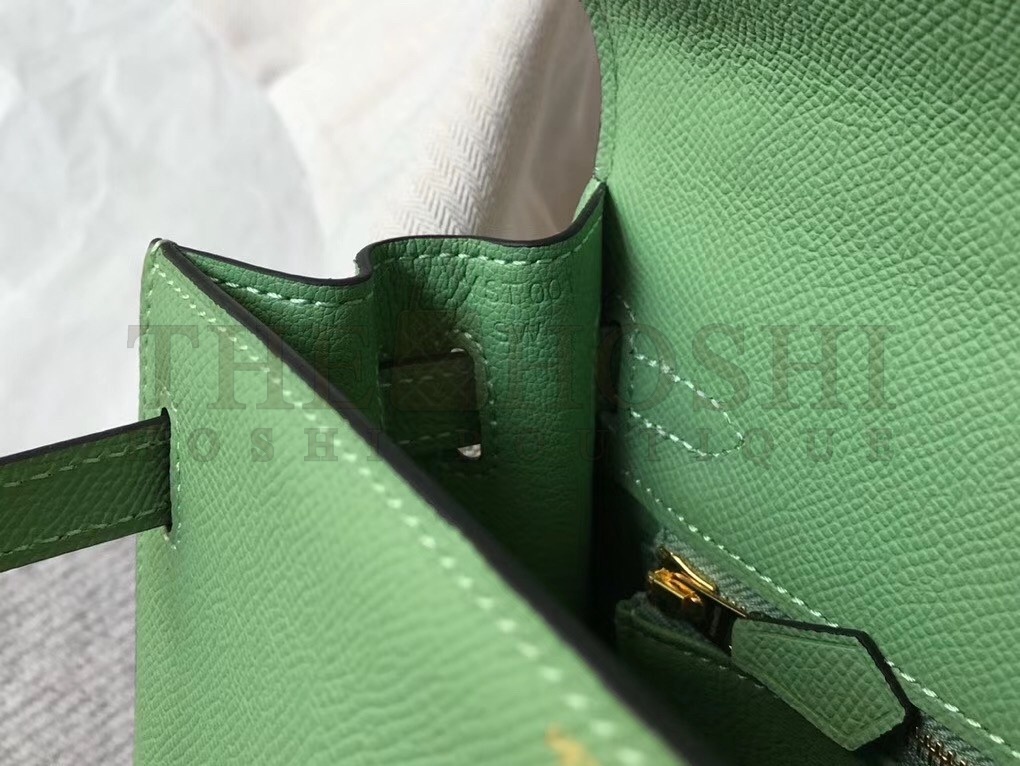 H**me5 Vert Criquet Epsom Kelly 28cm Sellier Bag GHW Master Quality